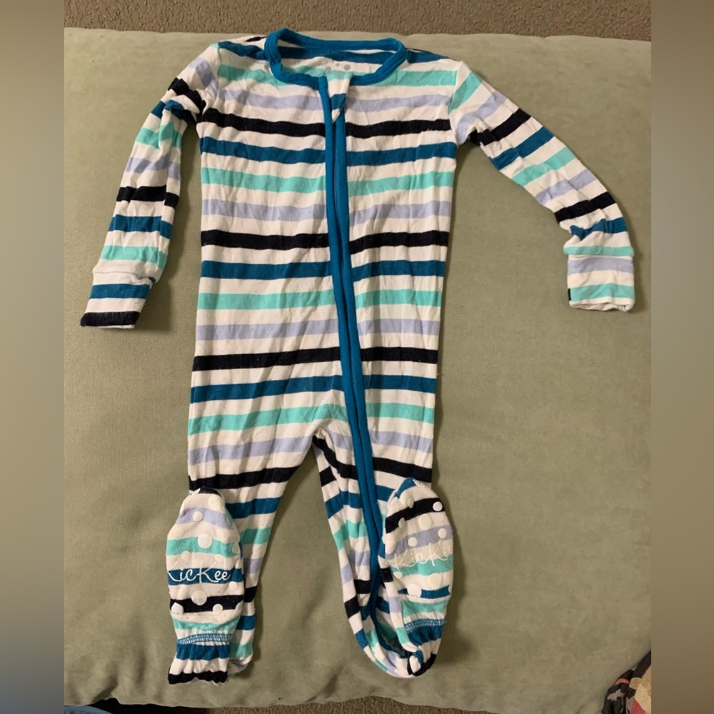 Kickee Pants Striped Footie Pajamas